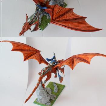 High Elf Lord on Sun Dragon by LittleGreenDwarf