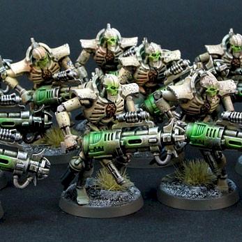 Necron Immortals with Tesla Cannons by Jarrett