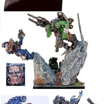 ork vs spacemarine DUEL by paintingpatrick