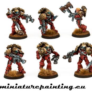 Blood Angels Pre-Heresy Space Marines Veteran Squad by MaybugM