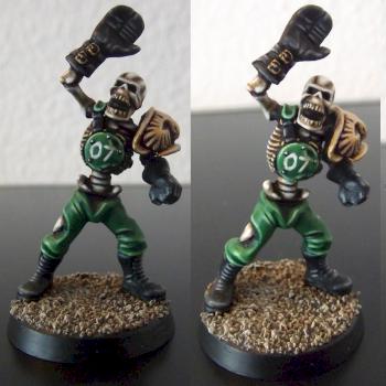 Blood Bowl Undead Skeleton, BloodBowl Untotes Skelett by Dino