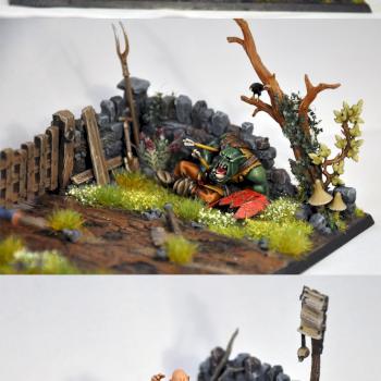 No trespassing! Empire archer and orc diorama by lybban