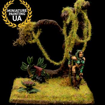 Handmade Diorama PinUp Elf Huntress by Miniature_Painting_UA