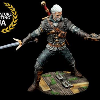 Project Red Fantasy D&D Painted Witcher 3 Geralt Monster Hunter 54mm Exclusive by Miniature_Painting_UA