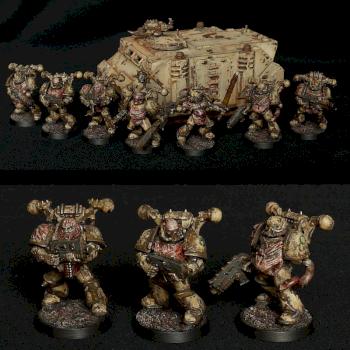 Chaos Marines Nurgle Plague Marines and Rhino by GriffinPainting