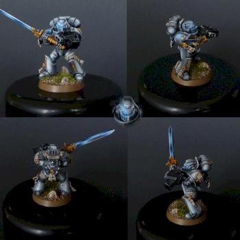 First painted Grey Knight, with better pics and painted leg scroll by Lord Kharsis