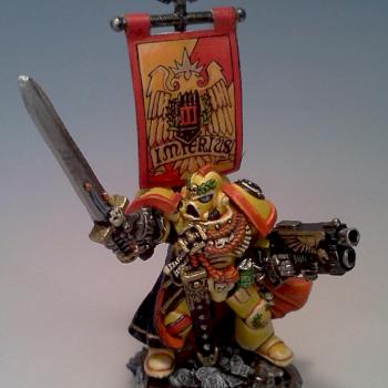 Imperial Fists Space Marine Commander by Lou Rollins