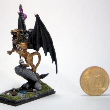 Une autre figurineWarmaster (10mm) Dark Elf Hero on Manticore by legdba