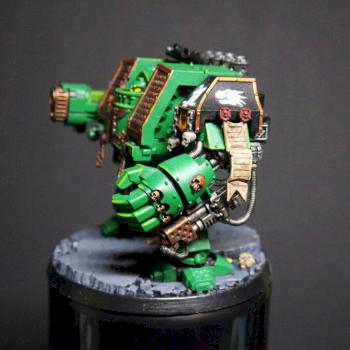 Salamanders Venerable Dreadnought Space Marines 40k (side) by Onehanded