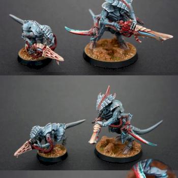 Beginning of the Swarm, Tyranid Warrior and Termagaunt by Johnnyhorse