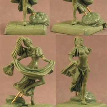 Dark Sword Miniatures - Parkinson Masterworks Dancing Girl Green by Tom Meier by DarkSwordMiniatures