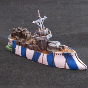 Ecuyer class support cruiser (Dystopian Wars) by Messerkopf