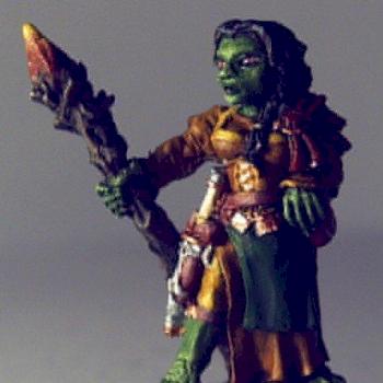 Halfling disguised as a goblin by Amazon warrior