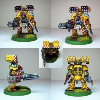 Imperial Fist Terminator with cyclone missile and autocannon. by Komrad