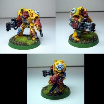 Imperial Fist Terminator with heavy flamer by Komrad