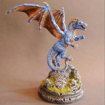 Blue Amber Dragon by Cécile