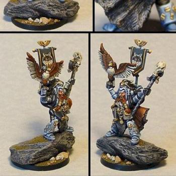 Warhammer 40k Space Wolves Runepriest on sculpted base by James by Wappellious