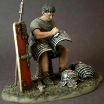 Roman Soldier cleans his armour... by Burzmali