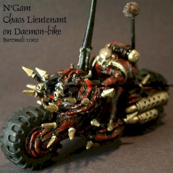 N'gam: Chaos Lieutenant on Daemon Bike by Burzmali