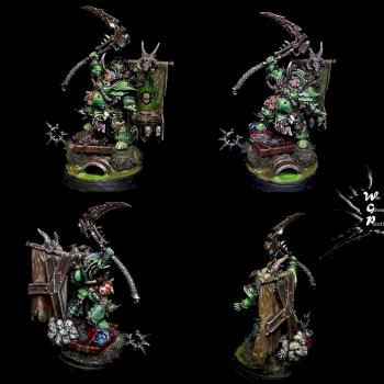 Papa Nurgle Son Typhus with a Uniqe base Warhammer 40K by CroWarGamePainting