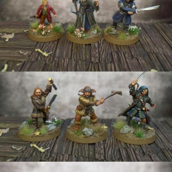 Thorin and Company - The Hobbit Escape from Goblin Town - Gandalf, Bilbo, Bombur, Gloin, Oin, Dori, by Kuribo