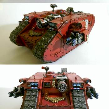 Scratchbuilt papercraft Land Raider by gorb