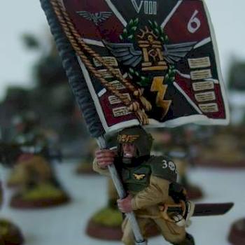 Cadian 8th Imperial Guard Standard Bearer by dmwargamerau