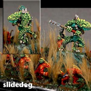 Lizardman and Skinks sneaking through the Swamp by slidedog