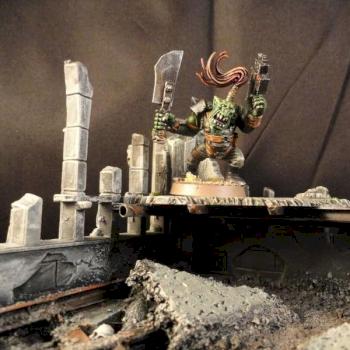 Ork Boy (AOBR) on a Painted Terrain  Piece. by dsrrichter