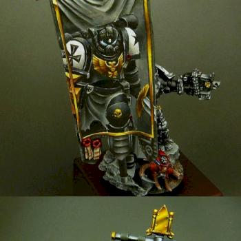 Black Templar standard Bearer details by Flameon