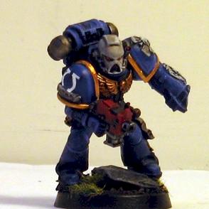 Space Marine veteran with power fist by Vitulv