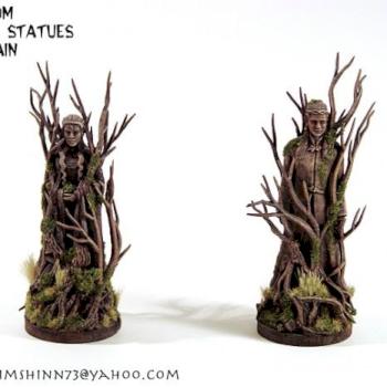 Scratchbuilt LOTR Elf Living Statues Terrain by timshinn73