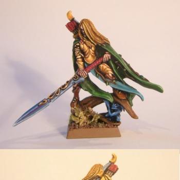 Wood elves: wood elf lord with great weapon by aman