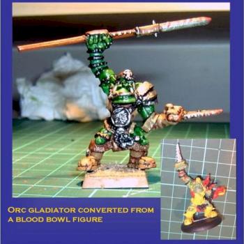 orc blood bowl player/gladiator by roguetrada