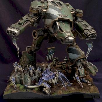 'Hunting Bigger Game' Warhound Titan Diorama by winterdyne