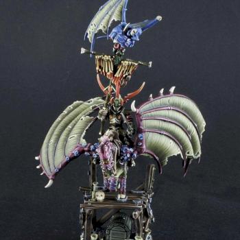 Dark Elves Dreadlord on Pegasus by dargo000