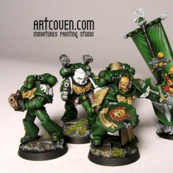 Dark Angels Command Squad by artcoven