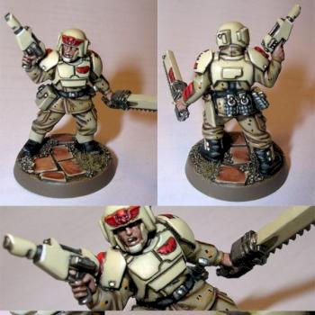 Imperial Guard - Cadian Sergeant (Inquisition) kitbash by shlaeNg