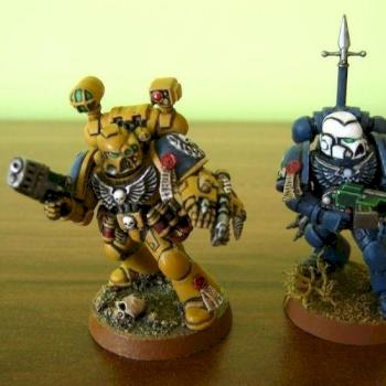 Dark Praetorians Space Marines Apothecary and Veteran by PhobosPL