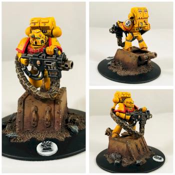 Imperial Fist tactical marine with heavy bolter by lybban