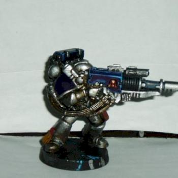 WIP Space Marine with Lascannon by EMB