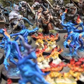 Beasts of Chaos Gors vs. Disciples of Tzeentch Brimstone and Blue Horrors by Hamish Longstride