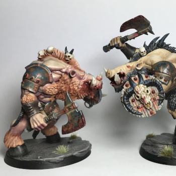 Kitbash / Converted Beasts of Chaos Bullgors, Swinotaurs, Minoboars by Hamish Longstride