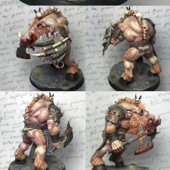 Beasts of chaos Bullgor, Swinotaur, Minoboar conversion / kitbash by Hamish Longstride