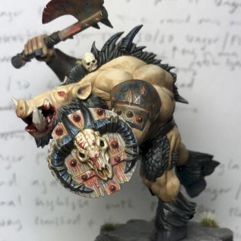 Beasts of chaos Bullgor, Swinotaur, Minoboar conversion / kitbash by Hamish Longstride