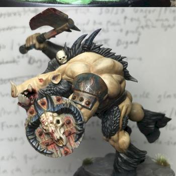 Beasts of chaos Swinotaur / minoboar / bullgor / Minotaur kitbash / conversion by Hamish Longstride