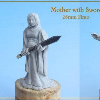 Mother with Sword (First 28mm sculpt) by ansquer