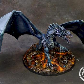 DnD Forgotten Realms Adult Red Dragon painted as Shadow Dragon by Awaken Realms