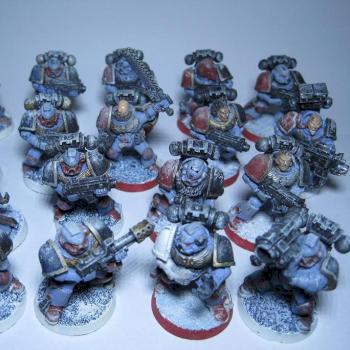 My First Space Wolves Squad, painted in 2003 by electricbootsDFM