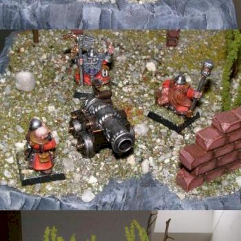 Dwarf cannon crew diorama by Beldin